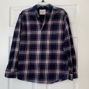 Weatherproof Vintage Blue Plaid Flannel Shirt M